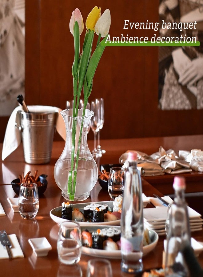 AojSup 12 Pcs Plastic Bud Vase Bulk, Plastic Bud Vase Bulk, Hyacinth Avocado Growing Vases, Tiny Flower Bulb Plant Propagation Containers for Wedding Living Room Table Decorations, 5.6" - Image 3